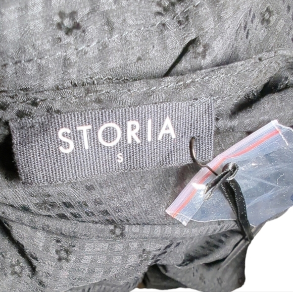 NWT Storia Black Gathered Ruched Sheer Dress Size S - Picture 3 of 5